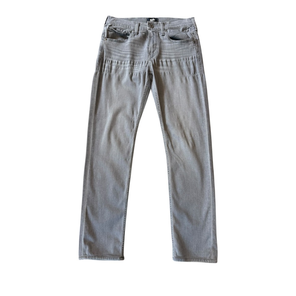 Paige Federal Slim Straight Jeans Patterson Grey Mens 30 Rayon Blend‎ DNM743